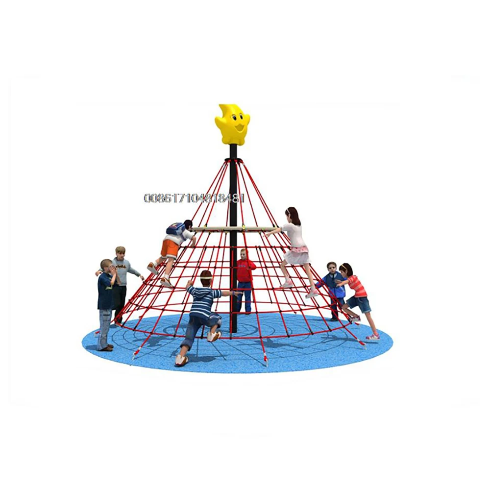 Outdoor Kids Galvanized Pipe Rope Climbing Net Playground Exercise Equipment