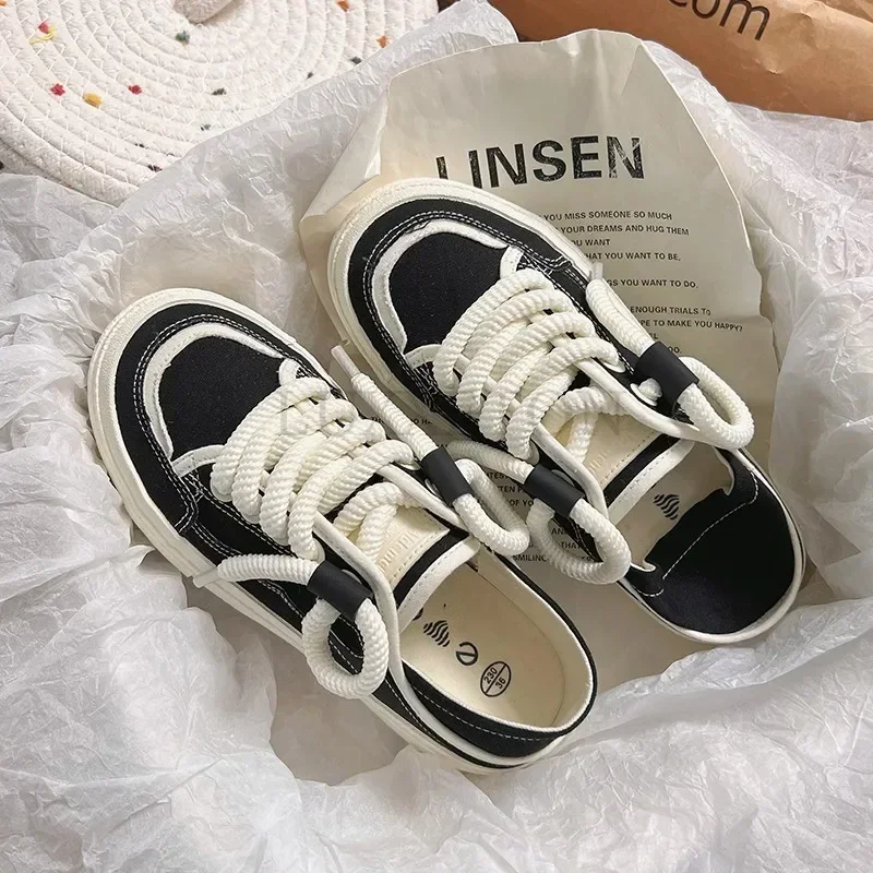 Thick Soled Canvas Fashionable Versatile with Increased Height Board Shoes for Comfort Breathability Two Pairs of Canvas Shoes