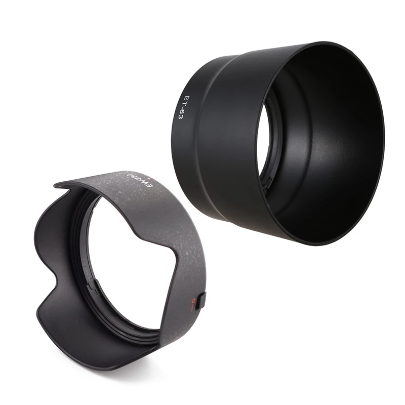 HFES 2Pcs Lens Hood: 1Pcs EW-73D Lens Hood Shade Protector Cover & 1Pcs ET-63 Lens Hood