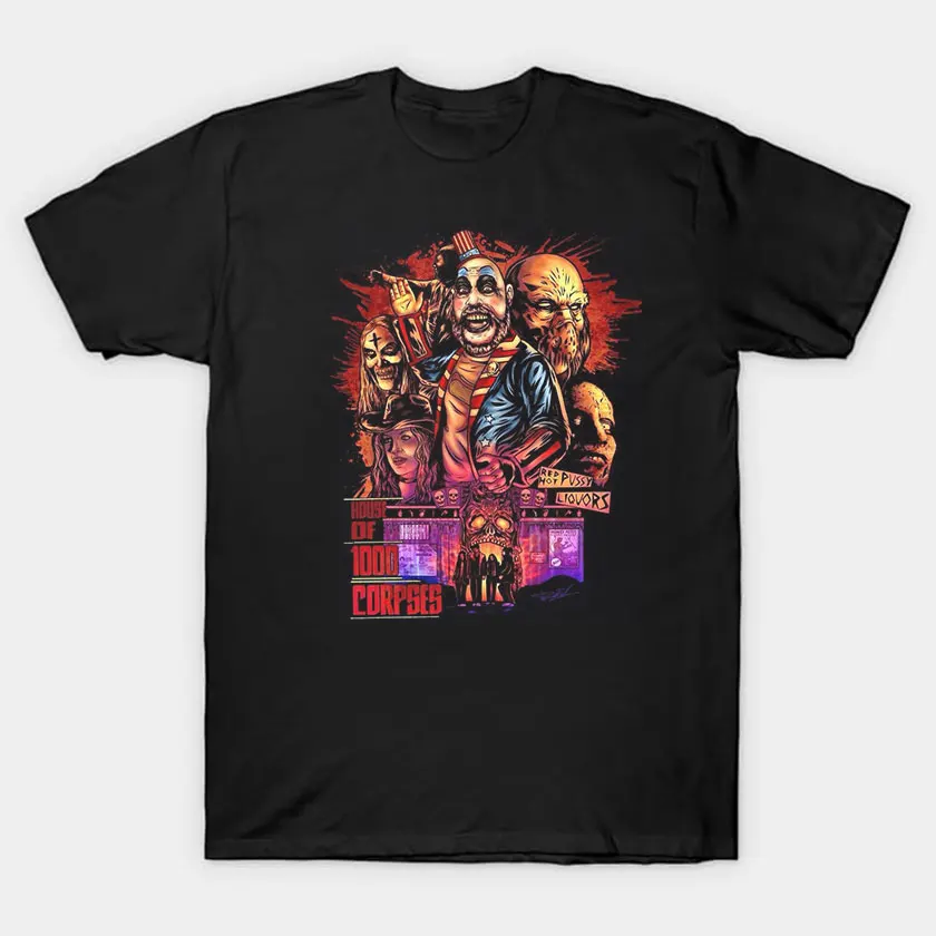 

House of a thousand corpse red hot pussy liquors Captain Spaulding devil's rejects horror movie Big Size printed t-shirt