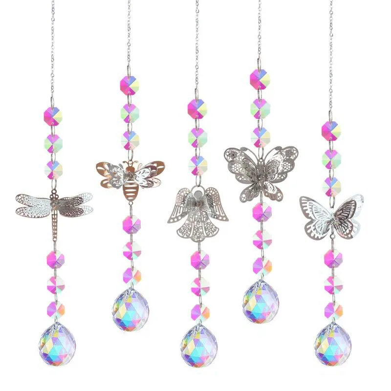 1PC Suncatcher Crystal Window Wind Chimes Light Catcher Rainbow Prism Shiny Chakra Crystal Hanging Pendant Home Decoration