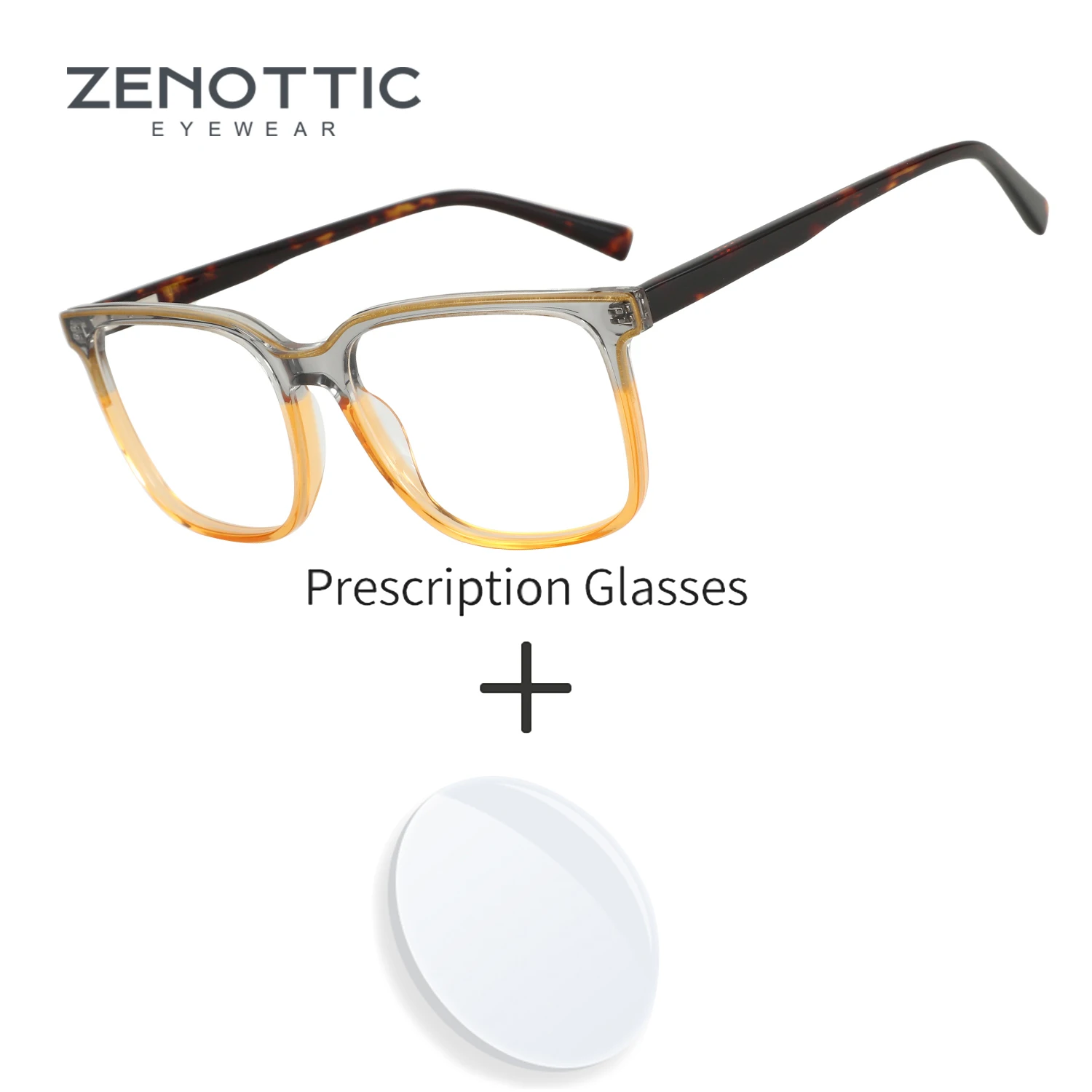 

ZENOTTIC (M Size) 2025 New Arrivals Square Prescription Glasses Men Woman Handmade Acetate Optical Eyeglasses