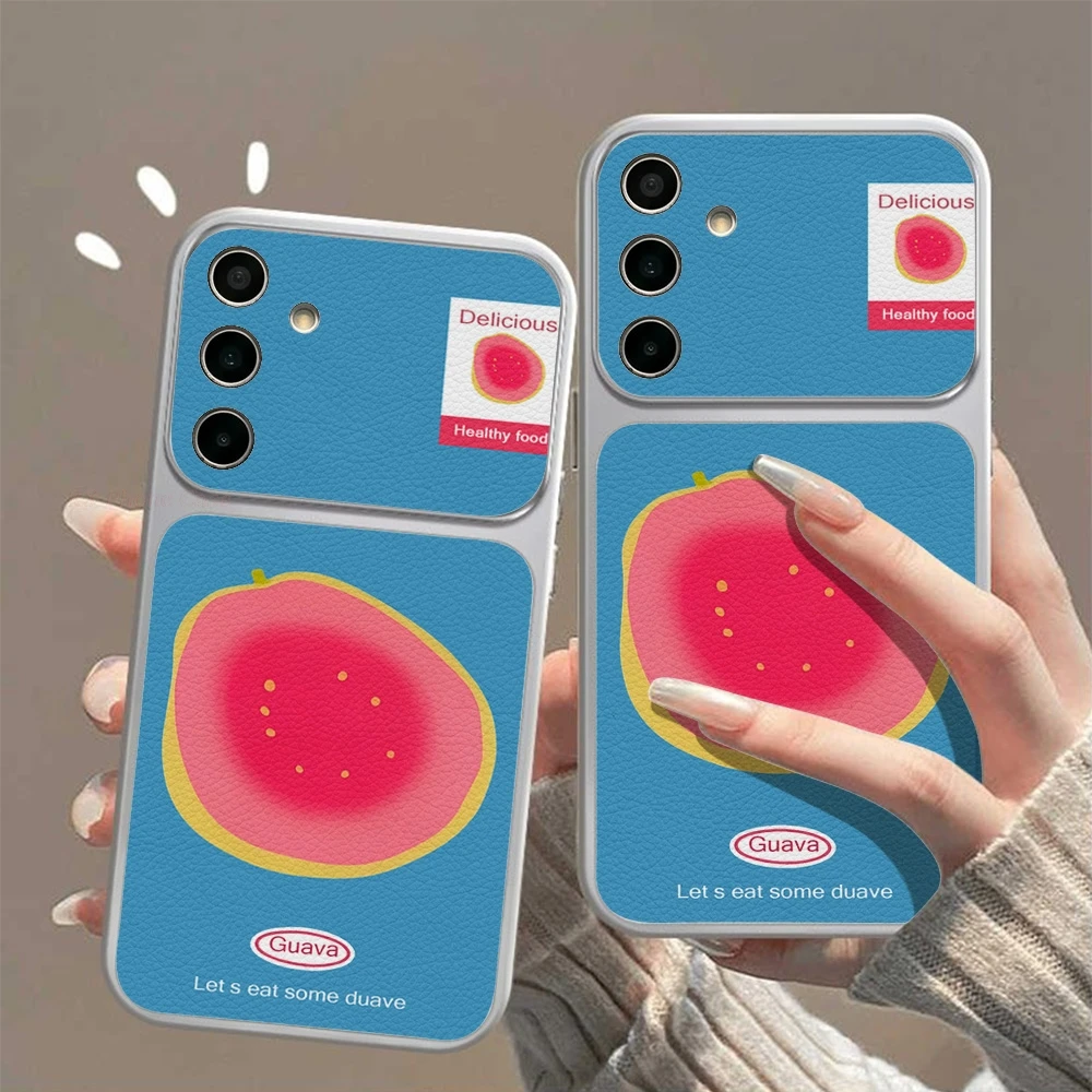Cute Red Guava Phone Case For Samsung S26 Ultra A56 S26 Plus S26 A36 S25 S24 S23Ultra A55 A57 Back shockproof Cover With Lanyard