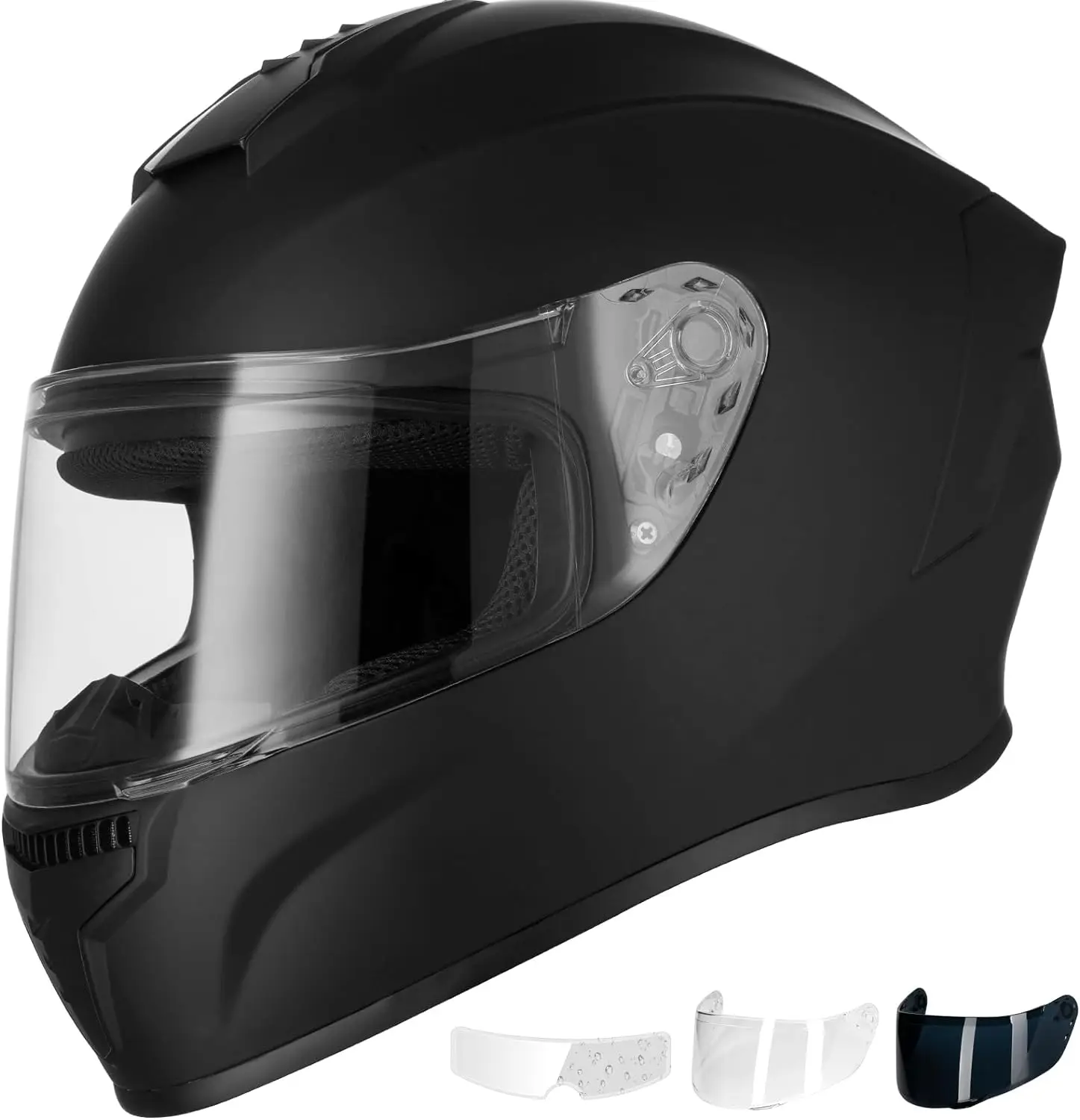 

Motorcycle Full Face Helmet DOT Approved, Lightweight ABS Shell, Anti-Fog Film Included, Flip-Up Street Bike Helmet with Aerodyn