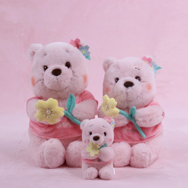 Disney Pink Sakura Winnie Bear Homdecor Stuffed Dolls Cartoon Animals Plush Toys Cute Perfumed Plush Bear Dolls