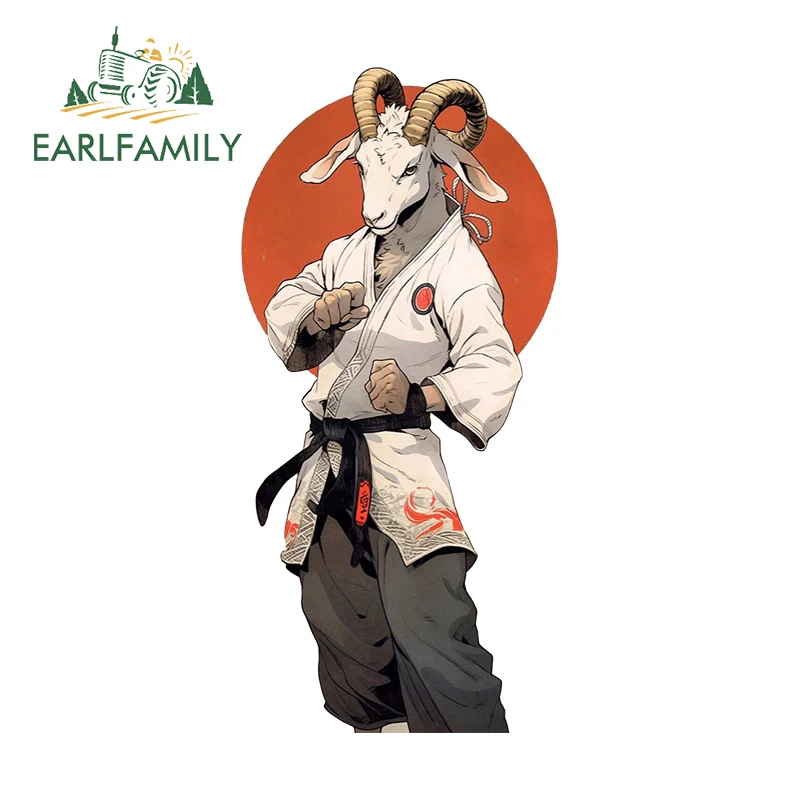 EARLFAMILY 13cm X 6.9cm for Sheep Jiujistu Samurai Anime Car Stickers Cartoon Fashionable Decals Waterproof Vinyl Car Wrap