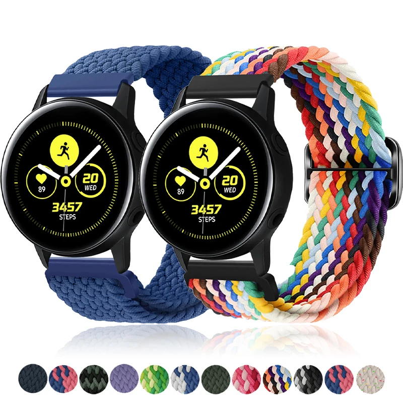 20mm/22mm Strap for Samsung Galaxy Watch7/6/5/4 40mm 44mm/6/4Classic 47mm 43mm 42 46mm Stretchy Braided Nylon Bracelet 5Pro 45mm