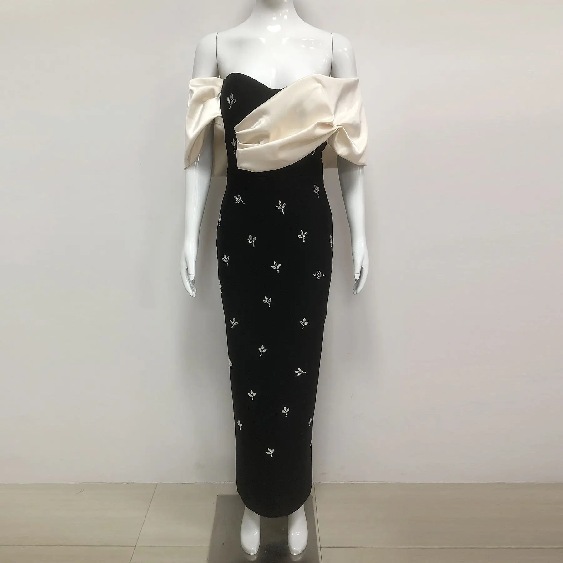 

Faionable Diamond Embellied oulder Bared Bodycon Wrap Dr для женщин Par Вечернее бальное платье Коктейльное платье