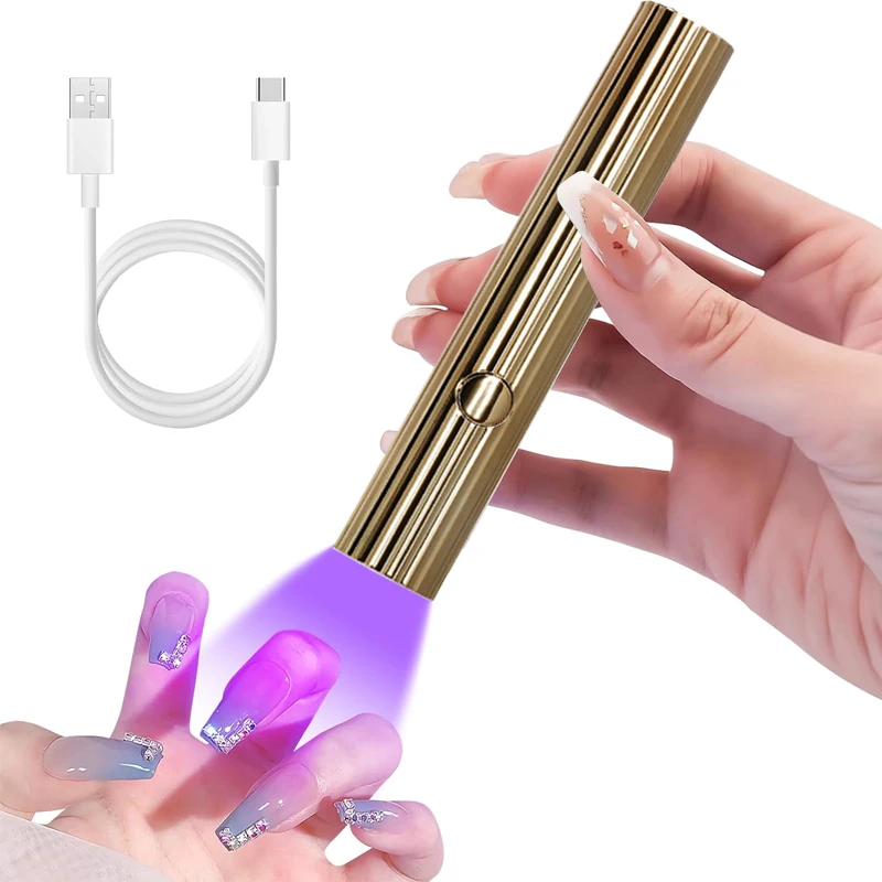 

LED Nail Dryers 3W Portable Quick Nail Drying Lamp USB Rechargeable Mini Flashlight Pen For Nail Gel Curing Salon Tools