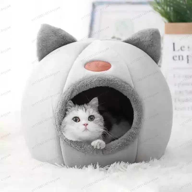 Lovely Cat Pet Dog Cat Beds Nest Deep Sleep Pets Tent Soft Comfortable Semi-enclosed Cat Nest Kennel Autumn Winter Pet Supplies