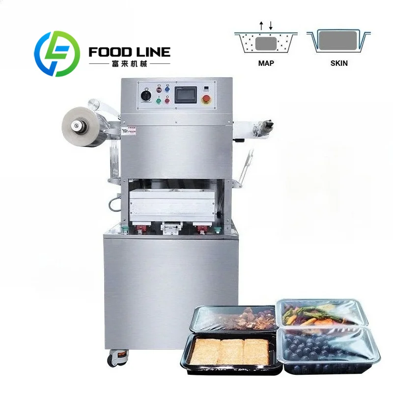 Modified Atmosphere Packaging Tray Sealing Machine Gas Flushing Protective Oxygen Modified Packaging Sealing Machinery