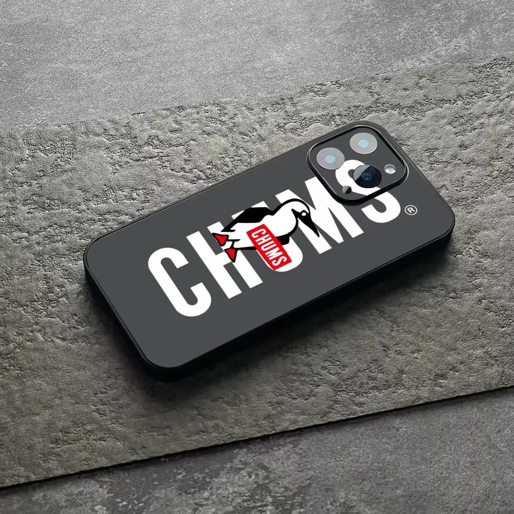 Funda de teléfono de la marca de ropa Fashion Chums para iPhone 18, 17, 16, 15, 14, 13, 12, X, XR, XS, Plus, Mini, Pro, Max, suave, negra, a prueba de golpes