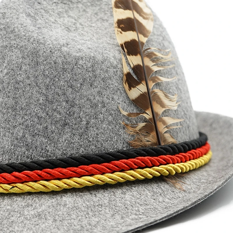 Feather Oktoberfest Jazz Hat for Women Western Oktoberfest Hat Church Hat Model Show Wedding Party Photoshoot Supplies image 3