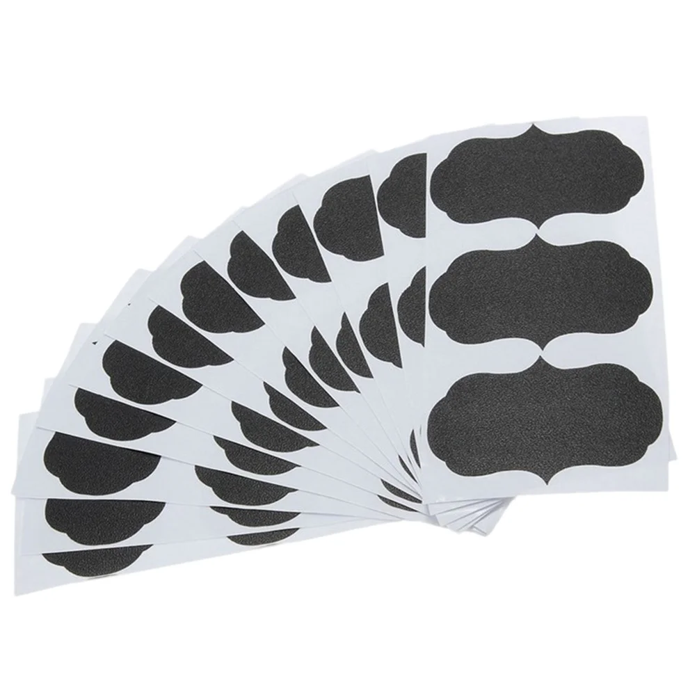 

36pcs 36 Sheets Blackboard Paper Labels Adhesive Stickers PVC for Jars Bottles Refrigerator Books Folder Tag Memo Label