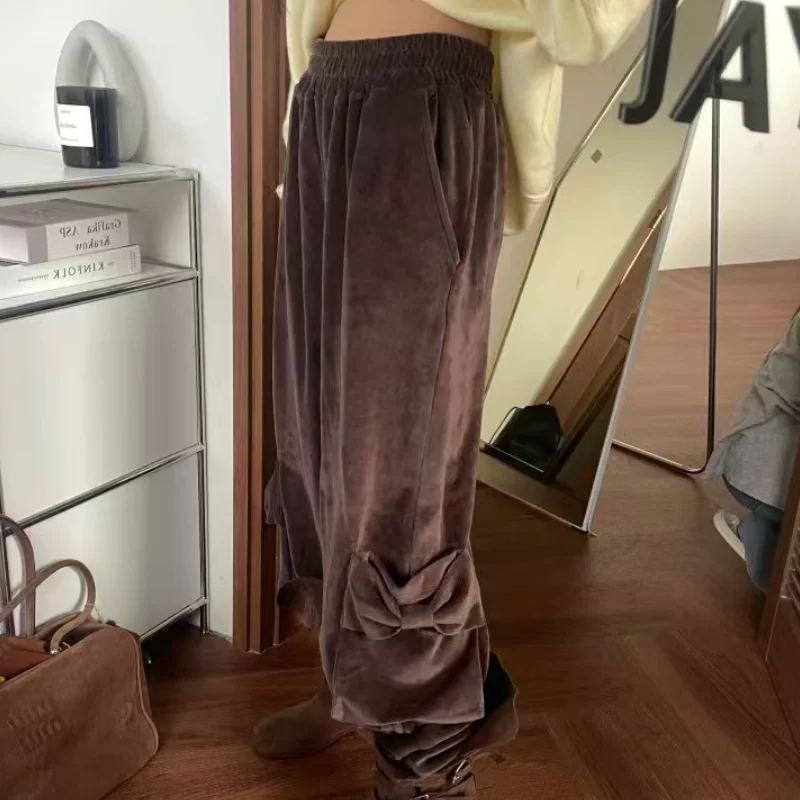 Pantaloni casual comodi a gamba larga da donna Autunno Inverno Nuovi pantaloni dimagranti Sle Chic con bootcut a vita alta Big Kets