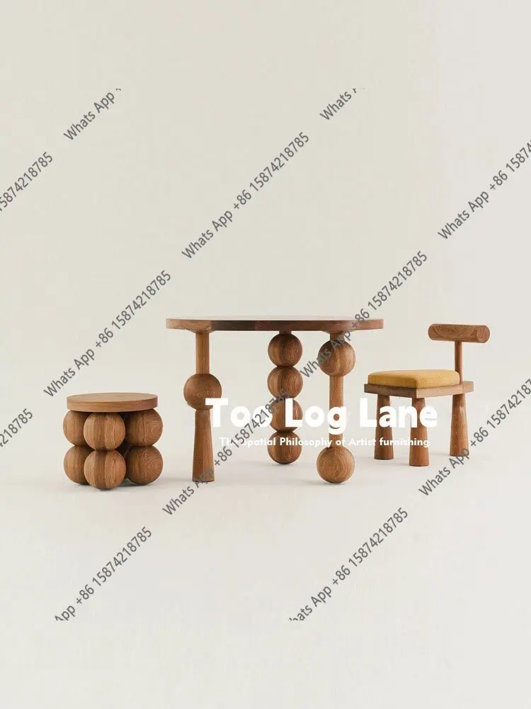 Mesa de Comedor de Madera Maciza de Estilo Rústico, Diseño Creativo, para Casa de Huéspedes, Hotel, Estilo Retro y Nostálgico, Marca Kk Wabi