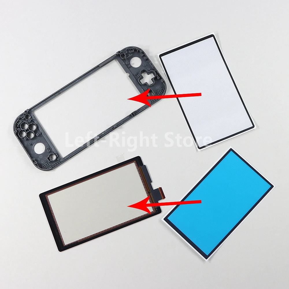 5 pçs para switch lite lcd ccreen escudo superior adesivo/tela lcd almofada de esponja à prova de poeira dupla face adesivo quadro de borracha