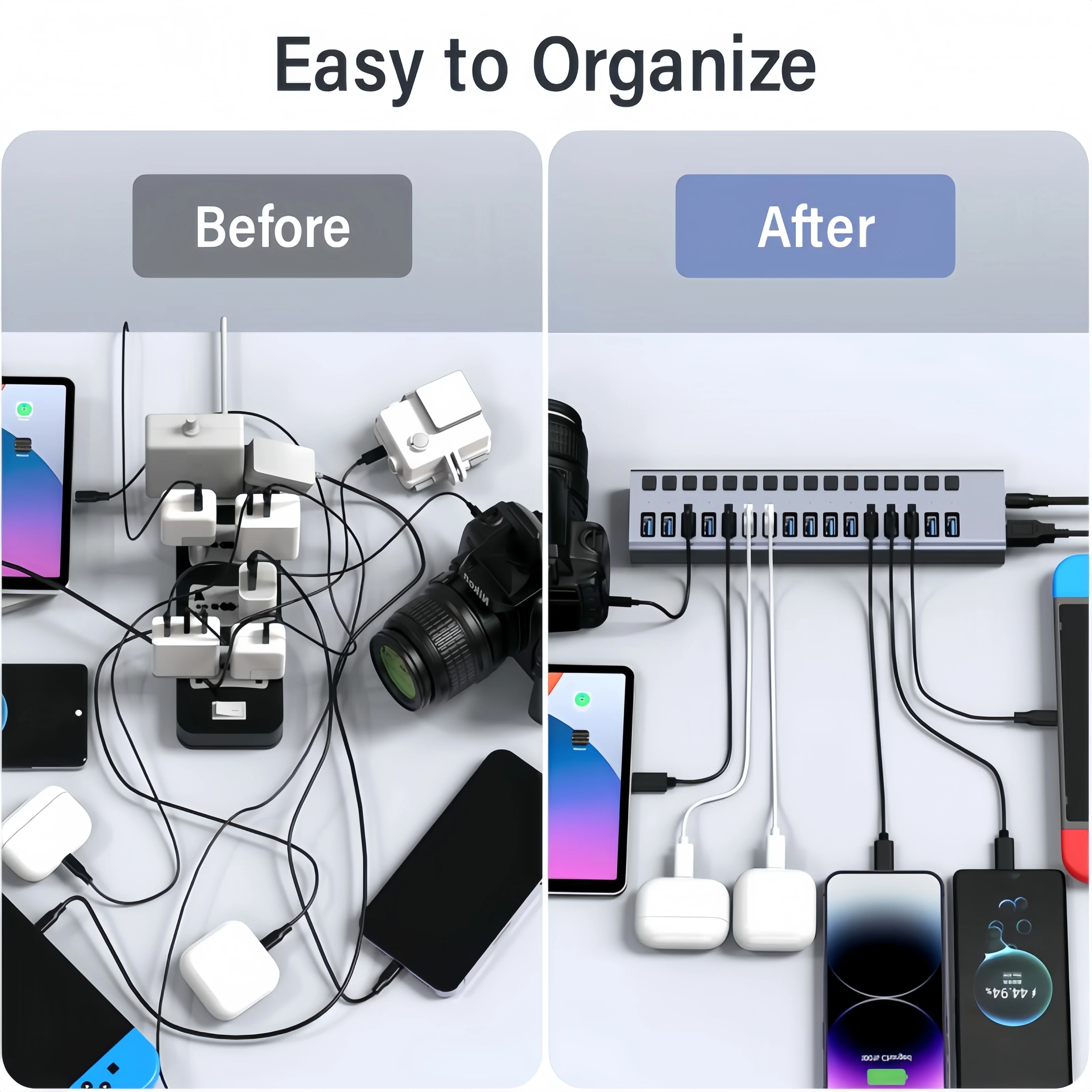 USB Hub 3.0 High Speed Multiport 16 10 7 Ports On Off Switch with Power Supply USB Splitter Adapter Multiple Port Extension