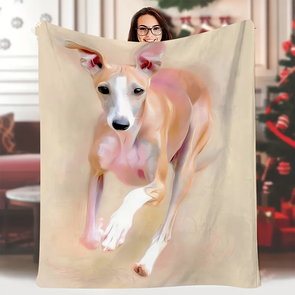 Dog Portrait Pet Blanket Throw Cozy Xmas Gifts Cute Canine Lover Home Decor Nap Blanket