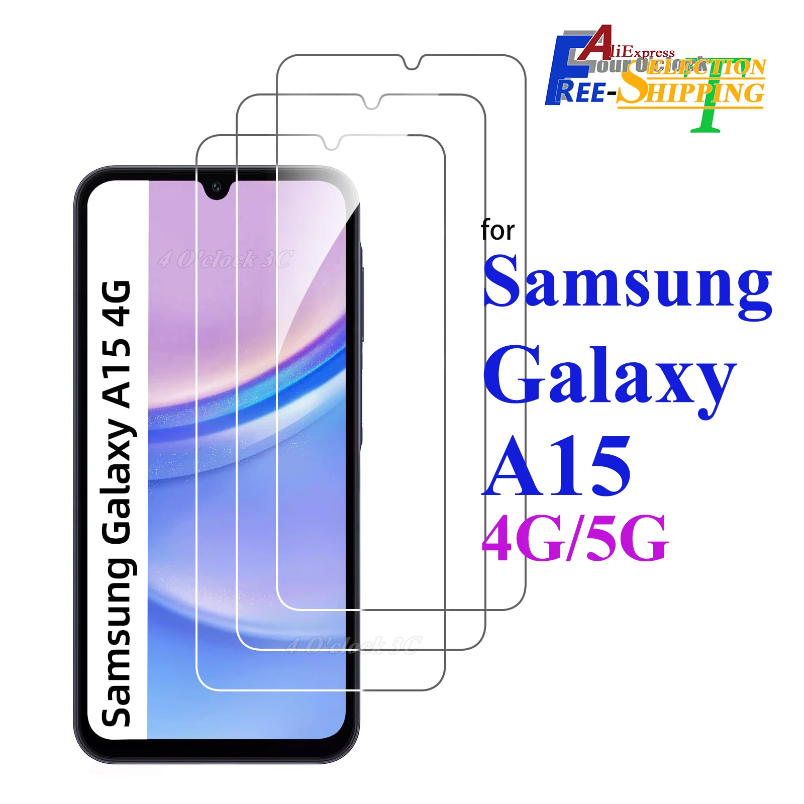

For Samsung Galaxy A15 4G 5G Screen Protector Tempered Glass Crystal Mica 9H HD Clear Transparent High Aluminum Anti Scratch