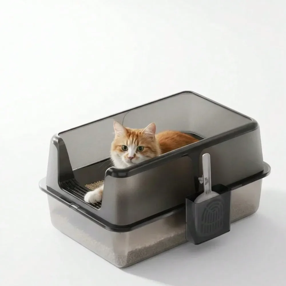

Cat Litter Box Litter Box Cat AccessoriesStainless Steel Cat Litter Box, XL Enclosed Metal Litter Box With Lid Side Litters Filt