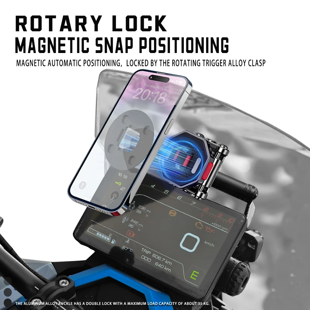 JIFENGHAO For Model, Compatible With ZONTES 368G Phone Holder, For Cycling Navigation, Floating Magnetic Quick-Release, Shockpro