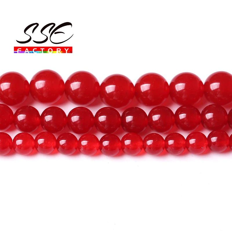 Natural Blood Red Chalcedony Stone Round Beads For Jewelry Making Energy Healing Beads DIY Bracelets Necklaces 4 6 8 10 12mm 15