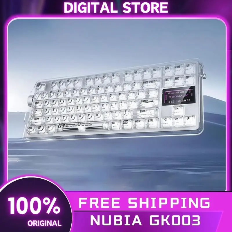 Nubia Gk003 Game Mechanical Keyboard Mode Usb/2.4g/Bluetooth Wireless Keyboards 84keys Hot Swap Rgb Blacklight Gaming Keyboard