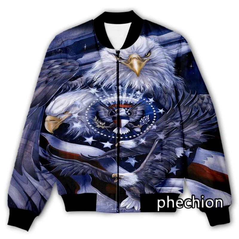 

phechion New Men/Women Animal Eagle 3D Printed Casual Jacket Fashion Streetwear Men Loose Sporting Jacket & Coat Q148