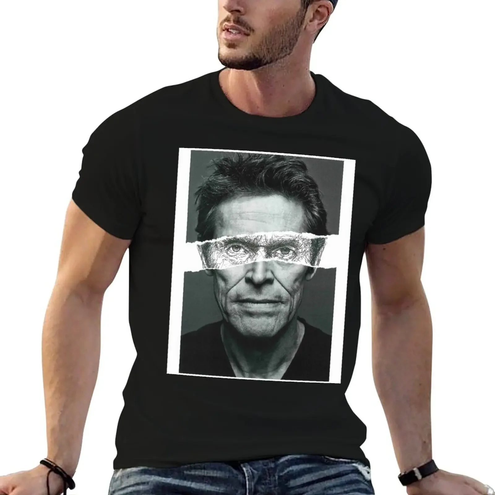 

Willem Dafoe T-Shirt anime stuff oversized t shirt anime tshirt vintage graphic tee Men's cotton t-shirt