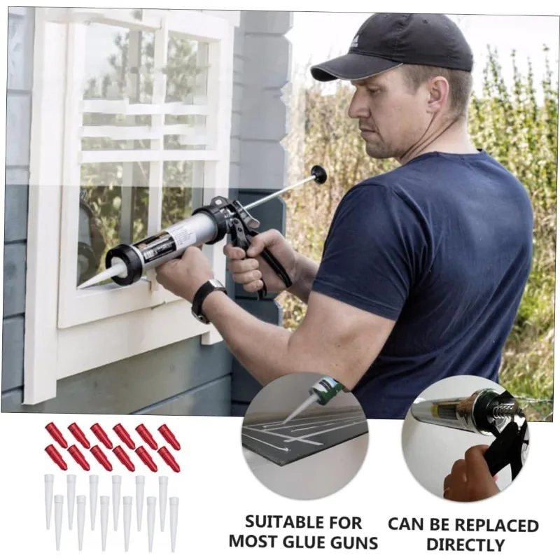 12‑Piece Caulk Sealer Saver Caps Nozzle Set for Precise Sealing, Compatible with Caulking Tubes DIY Home Repair Accessories