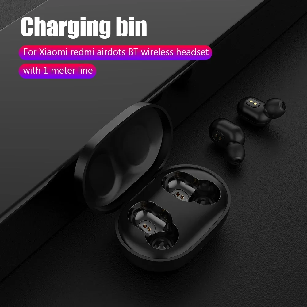 

300mAh Earphones Charging Case for Xiaomi Redmi AirDots Earbuds Charger Box BT Wireless Earphones Charging Case Adapter Black