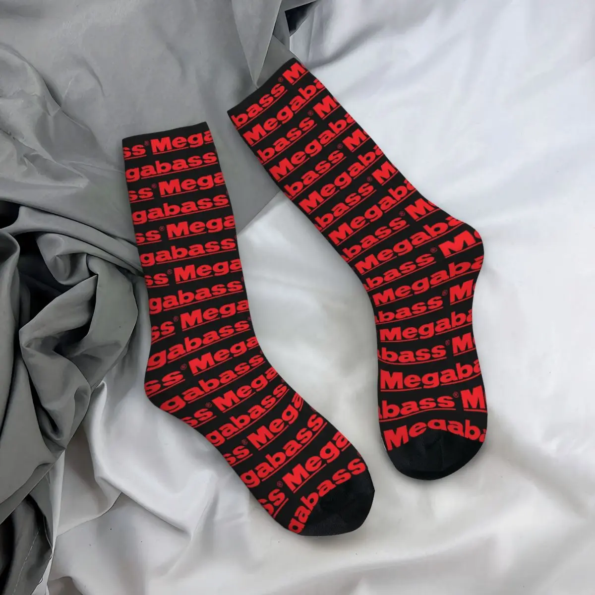 All Seasons Crew Stockings Megabass Holograph Speakers Logo Socks Casual Long Socks for Men Women Valentine's Day Gifts