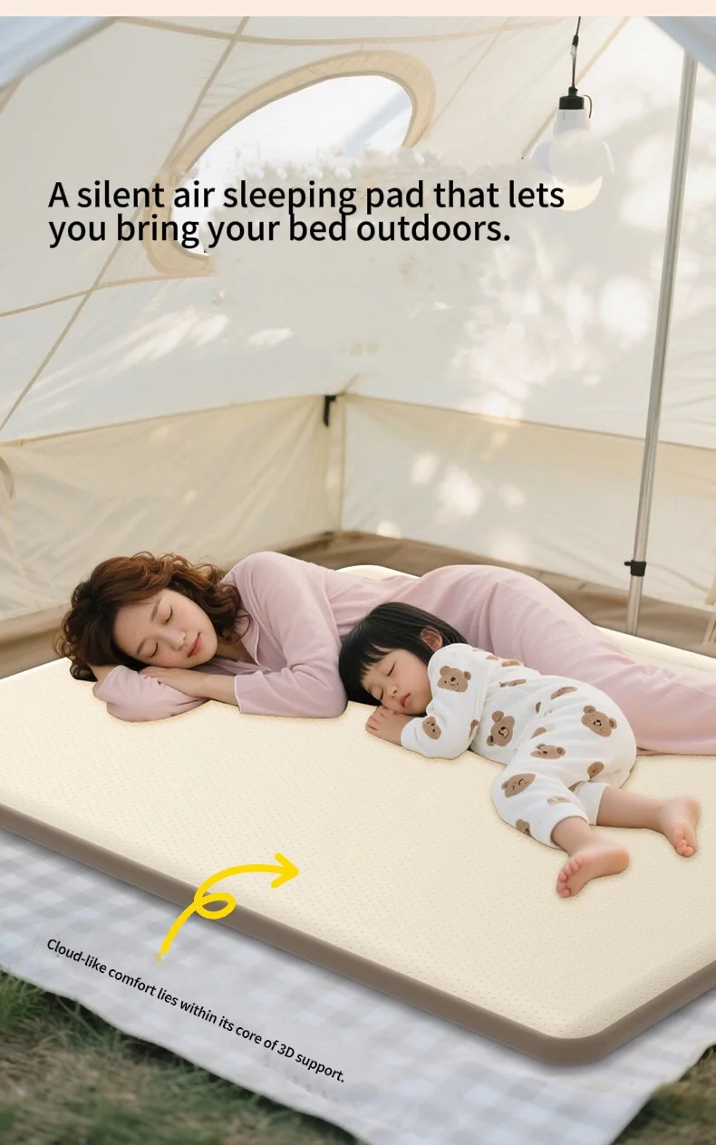 مرتبة STLF WJW واحدة للتخييم في الهواء الطلق قابلة للنفخ صديقة للبيئة من مادة PVC مقاومة للرطوبة وقابلة للطي للمحمولة #5