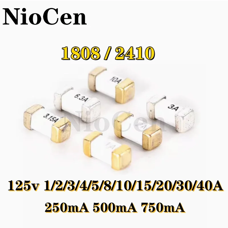 (10 Stuks) 1808/2410 125V 1a 2a 3a 4a 5a 5a 8a 10a 15a 20a 30a 40a 250ma 500ma 750ma Chip Geblazen Zekering