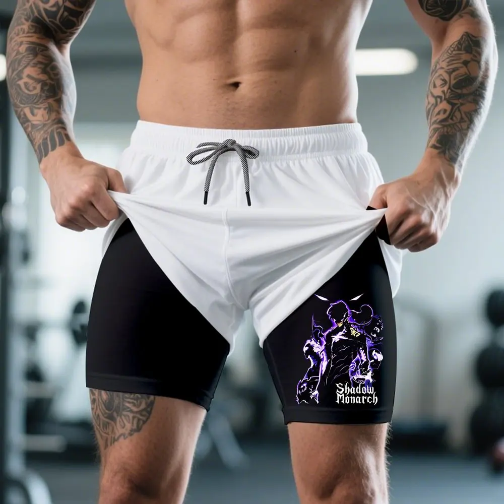 

Black Anime Training Shorts Left Leg Majin Buu Pink Kanji Text Right Leg Purple Energy Aura Art Adjustable White Drawstring