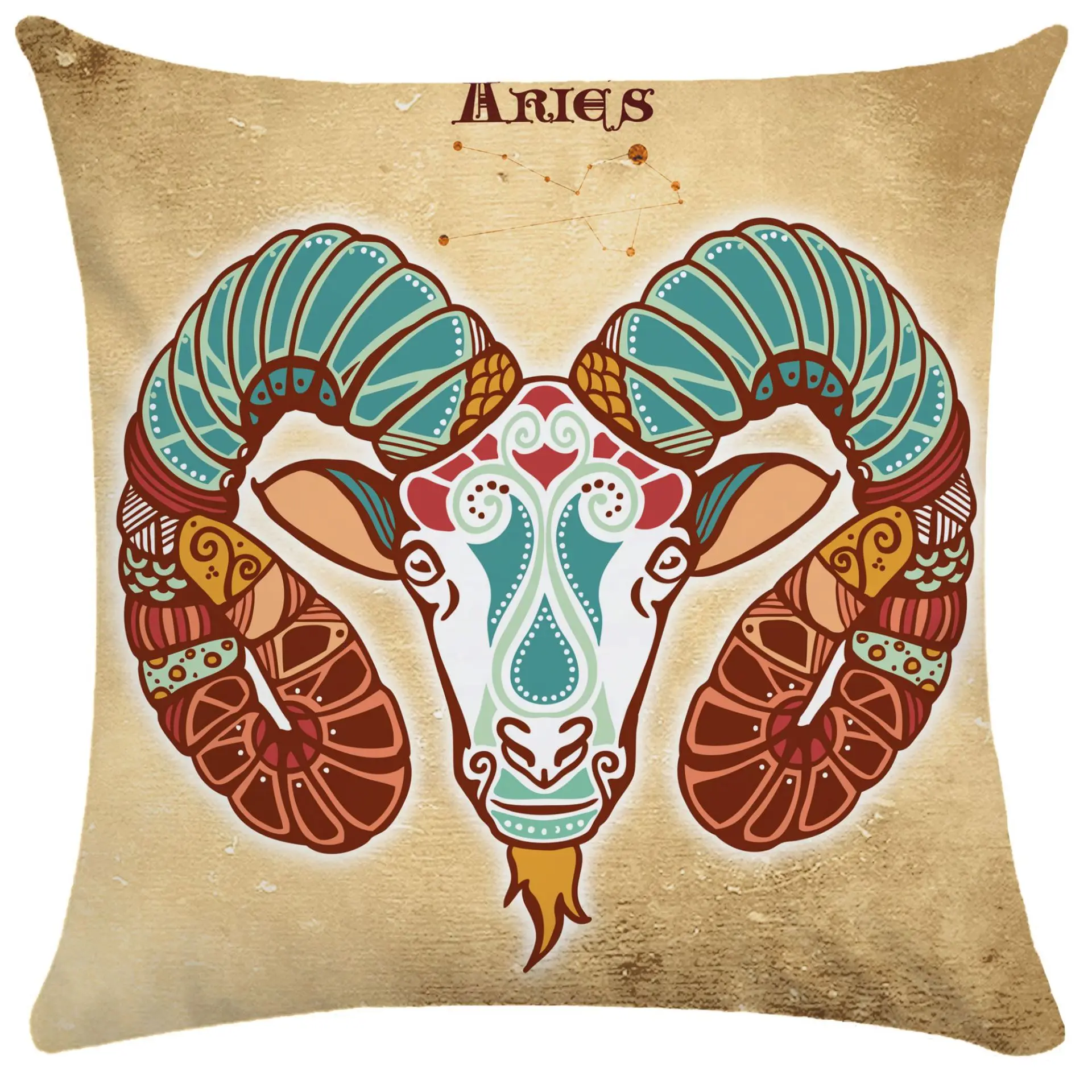 Cute Zodiac Pillowcase Pisces Taurus Pillow Covers Sofa Bed Decorative Pillows Case for Bedroom Home Decor 45x45cm Office Chairs