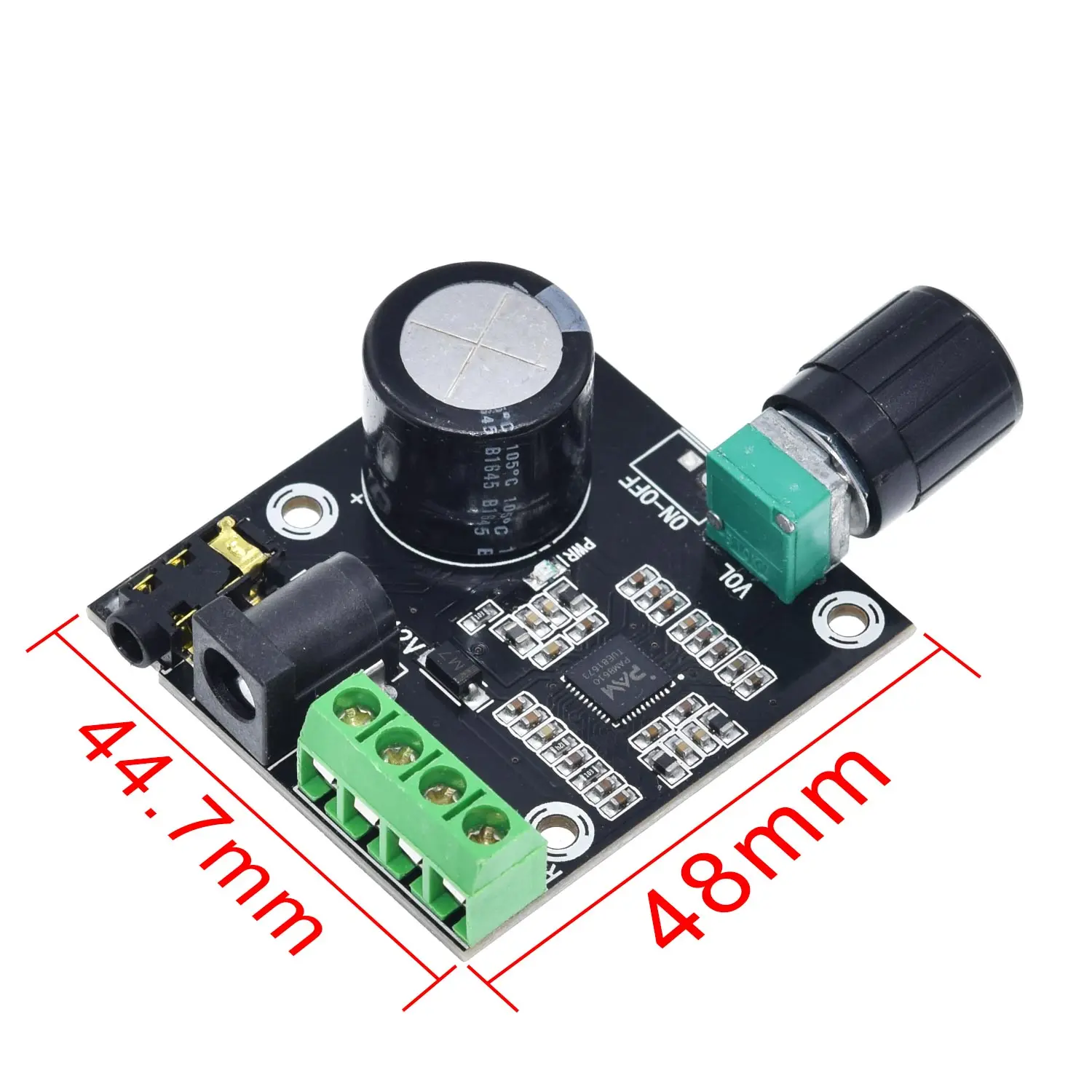 TZT Super Slim 2 x 15W PAM8610 Class D Digital Dual Power Audio Amplifier Board 12V  black