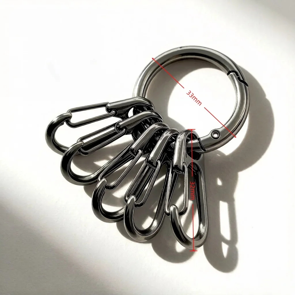 Metall-O-Ring-Federverschlüsse mit 5 Stück Hakenverschlüssen für DIY Öffnbare Runde Karabiner Schlüsselanhänger Clips Hakenverschlüsse Zubehör – Detail 2
