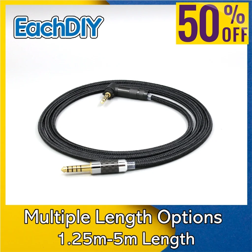

Black Nylon OFC Super Soft Headphone Earphone Cable For Fostex T40RP Mk2 T50RP Mk3 T20RP Mk2 Dekoni Audio 8491