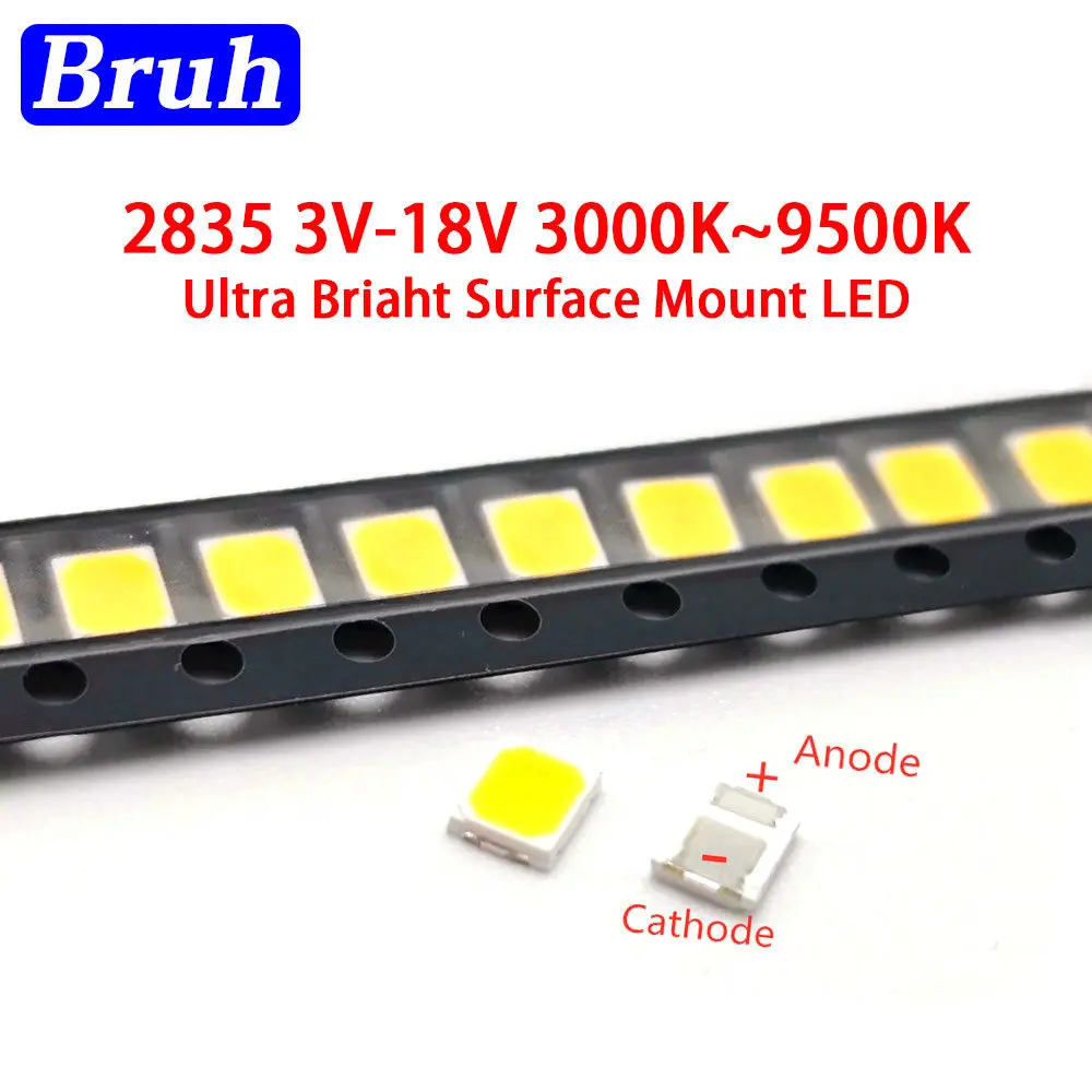 SMD led 2835 1W High Brightness White 3V 6V 9V 18V 36V 350mA 150MA 100MA 30MA 60MA 50MA 3000K-6000K led diode