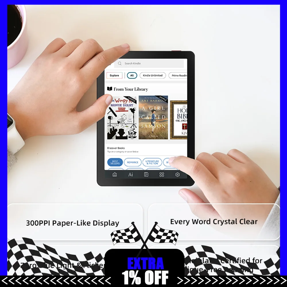 

Bigme Reader B6 6-дюймовый электронный книжный считыватель электронных книг, Android 14 с Google Play, 300 ППI, 36-уровневая электронная книга с передней подсветкой, электронная книга 4 + 64 ГБ