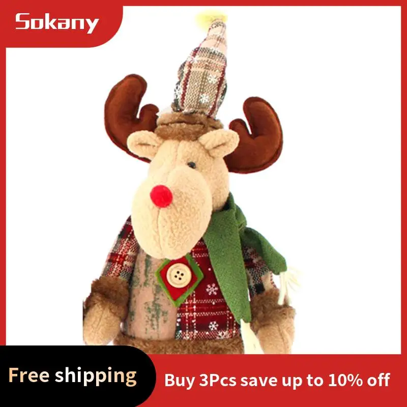 A59E-Reno Natalizio In Piedi Con Gambe Retrattili Decorazioni Natalizie Ornamenti Decorazioni Natalizie