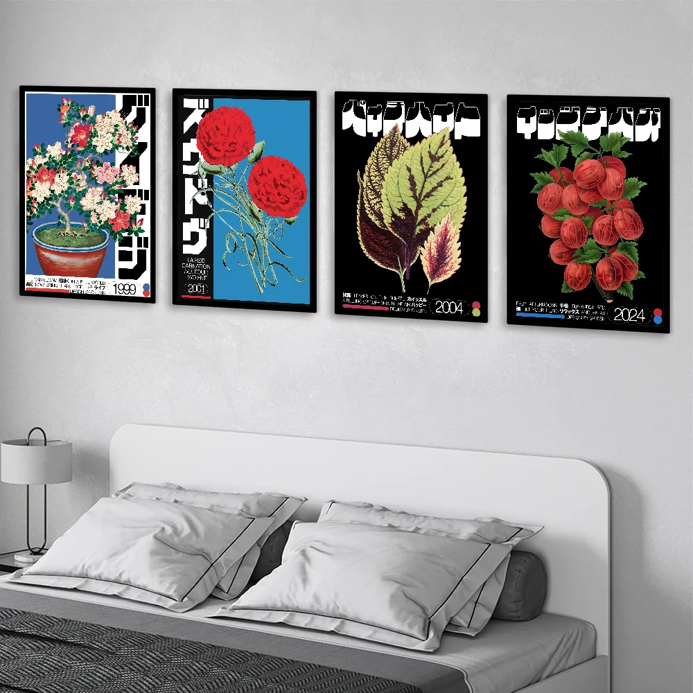 Japan Vintage Rose Flowers Fruits Trees Poster Living Bed Room Bar Hallway Sticky Wall Art Printing Waterproof Aesthetic Decor - Image 5