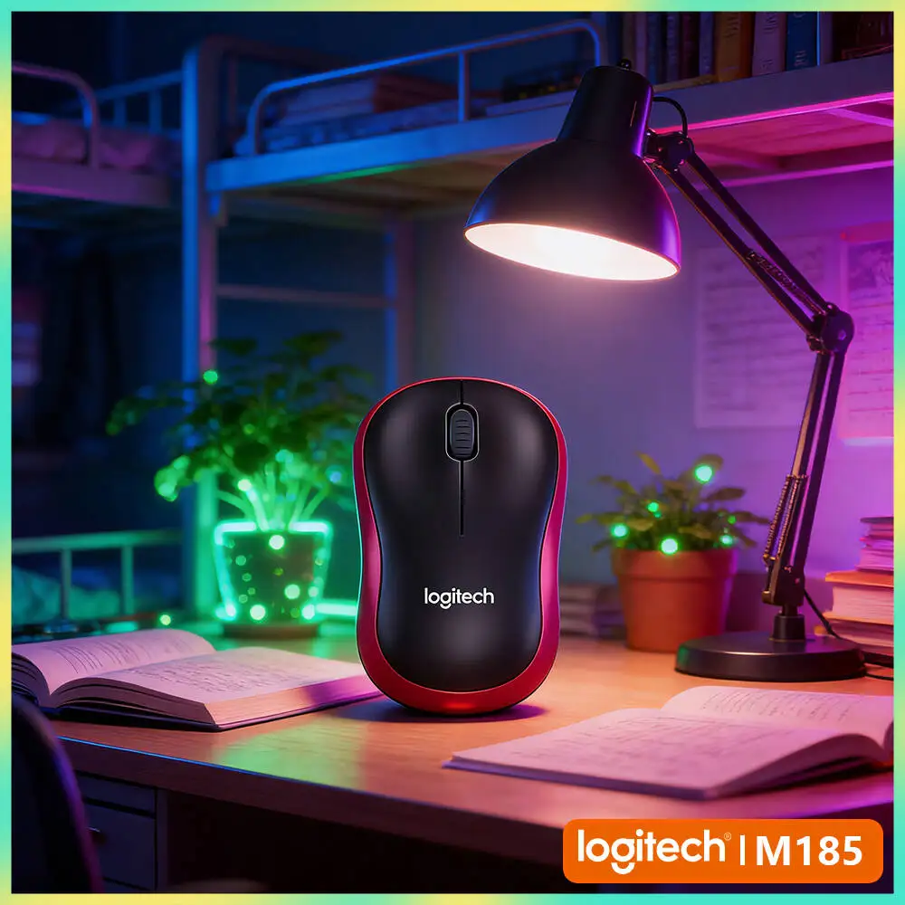 Logitech M185 Hybrid Work Mouse 1000 DPI Precise Control Auto-Sleep Energy-Saving 1 AA Battery 12-Month Life Office Tool