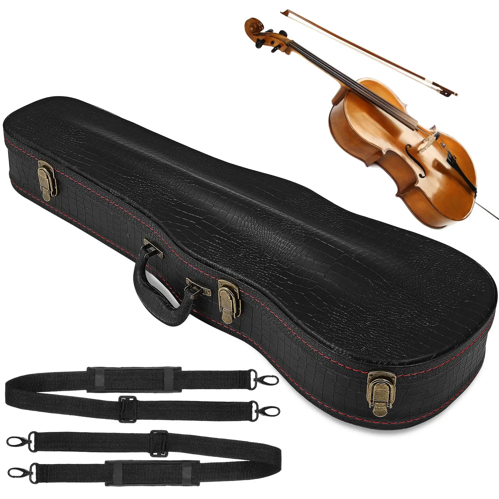 

High Quality Violin Case Wooden Storage Box Portable Organizer Carrying Bag Hard Shell Backpack With Hygrometer For 4/4 Violin