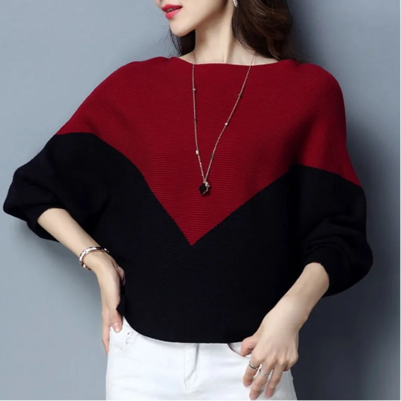 

Fashionable, Slim and Versatile Spring and Autumn New Knitted Base Shirt One-length Bat Shirt Design Top