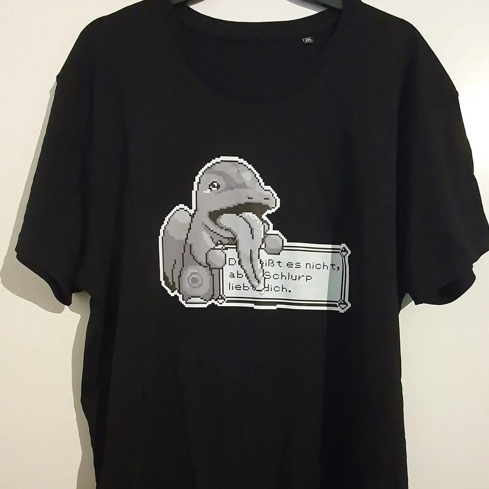 PRE ORDER T Shirt Slurp loves you Organic cotton black Pixel art Stream Merchandise ByLysi vintage Washed graphic Breathable