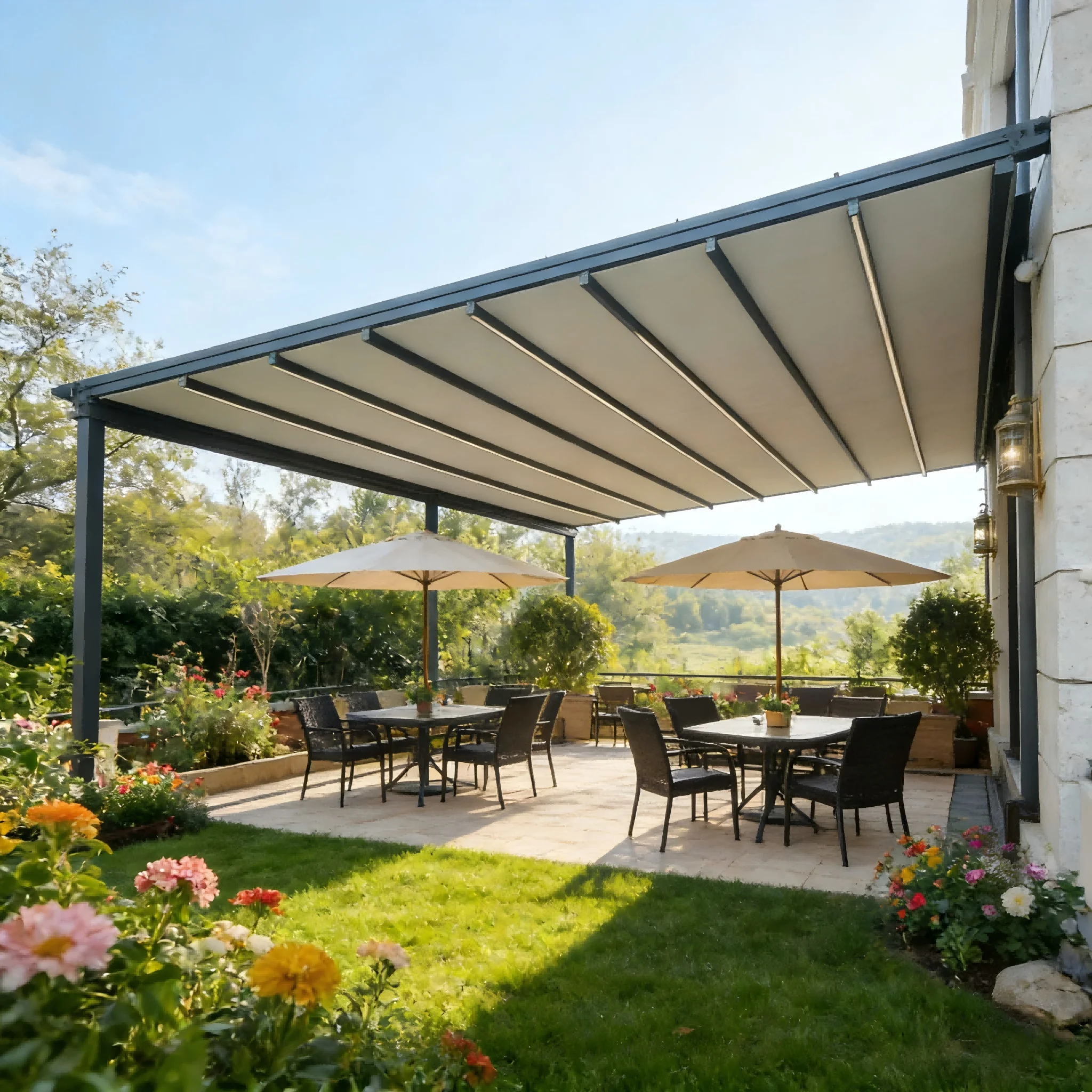 Modern Sunprotect Retractable Louver Fixed Roof Aluminum Pergolas and Gazebos Outdoor Designs for Patios Sheds Storage Outdoor