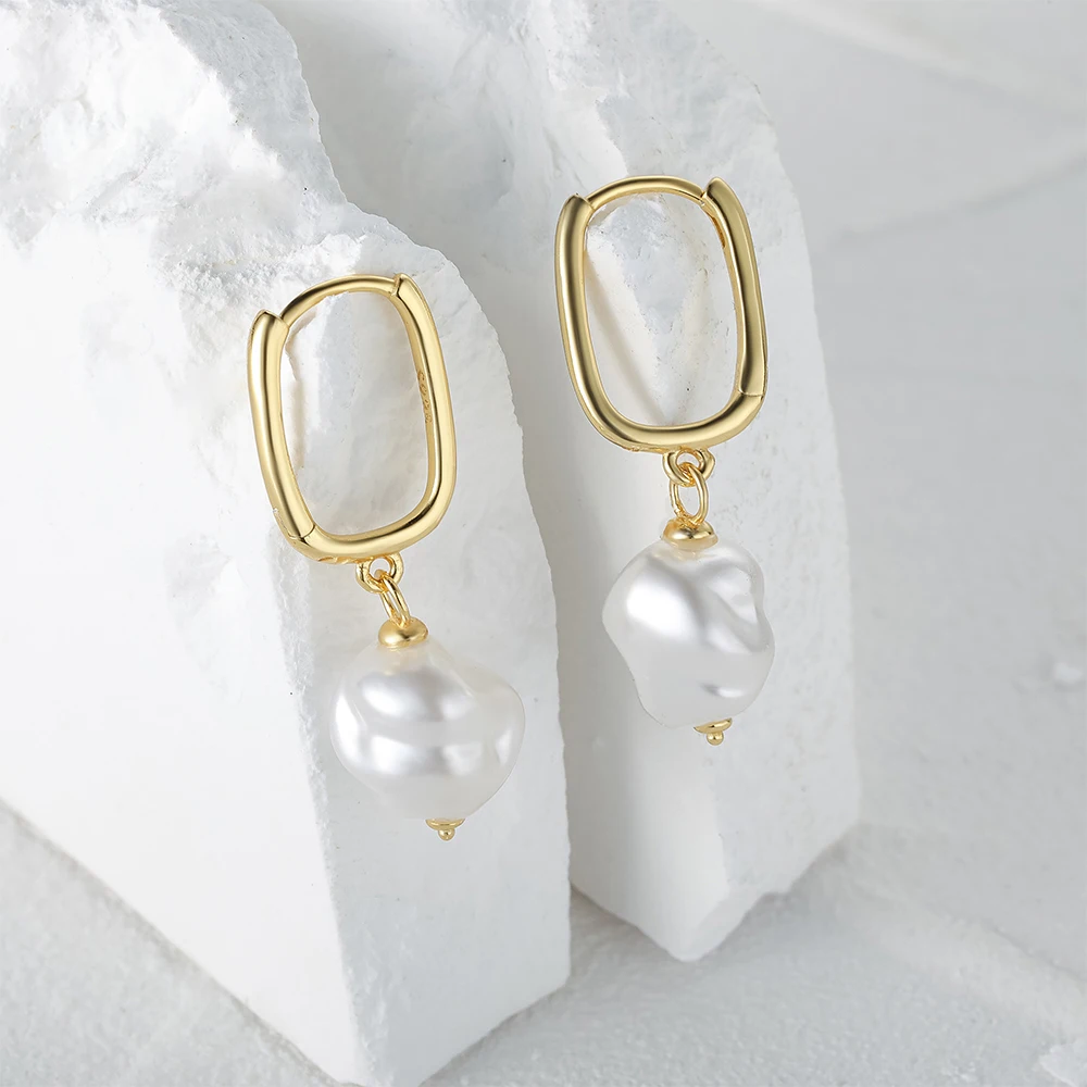 CANNER 925 Sterling Silver Baroque Pearl Unusual Drop Earrings for Women Chic Charming Goth Dangle Earring Fine Jewelry